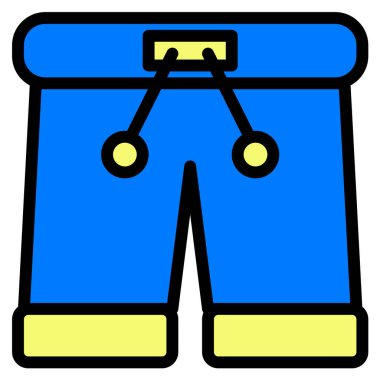 Pantolon simgesi vektörü veya logo illüstrasyon biçimi 