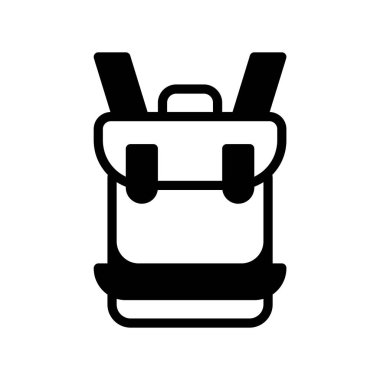 Sırt çantası simge vektörü veya logo illüstrasyon biçimi 