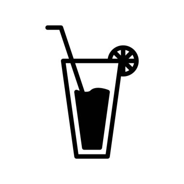 turuncu içecek ikon vektörü veya logo illüstrasyon biçimi 