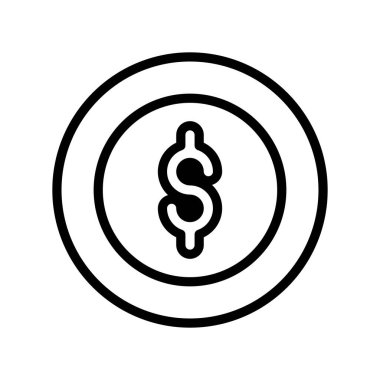 Bozuk para dolar simgesi vektörü veya logo illüstrasyon biçimi 