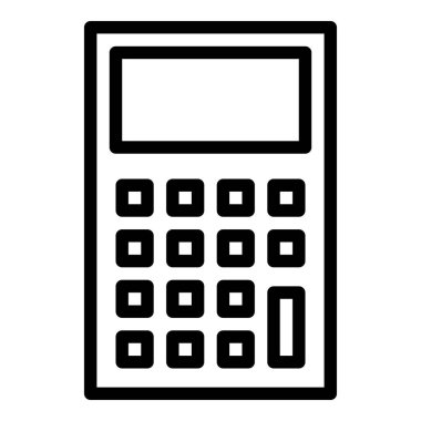 hesap makinesi simgesi veya logo illüstrasyon ana hatları siyah biçimi