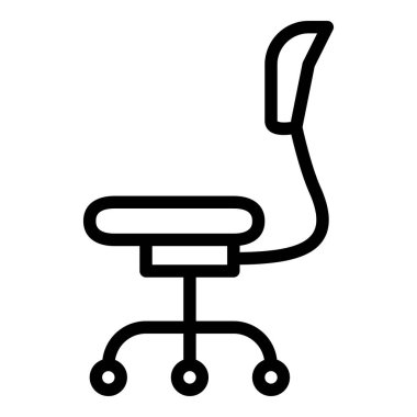 Sandalye simgesi ya da logo illüstrasyon ana hatları siyah