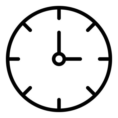 Saat simgesi ya da logo illüstrasyon ana hatları siyah stil