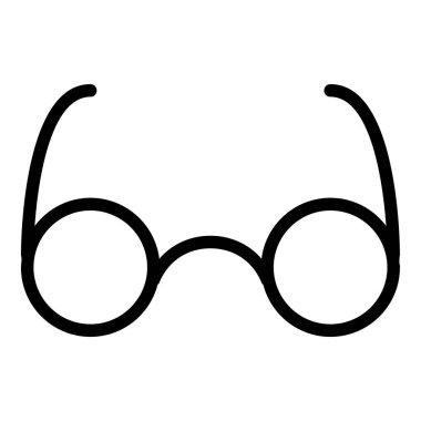 Gözlük simgesi ya da logo illüstrasyon ana hatları siyah stil