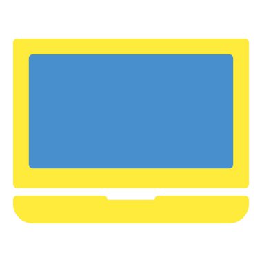 dizüstü bilgisayar simgesi ya da logo resimleme düz renk biçimi