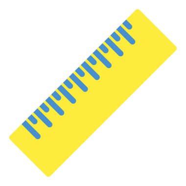 Cetvel simgesi veya logo resimleme düz renk biçimi