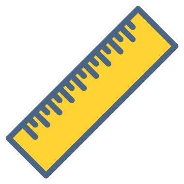 Cetvel simgesi veya logo illüstrasyon ana hatları siyah