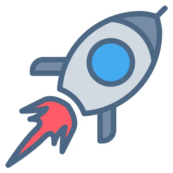 roket başlatma simgesi doldurulmuş ana hatlar biçiminde