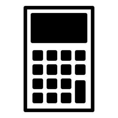 hesap makinesi simgesi veya logo illüstrasyon ana hatları siyah biçimi