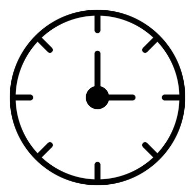 Saat simgesi ya da logo illüstrasyon ana hatları siyah stil
