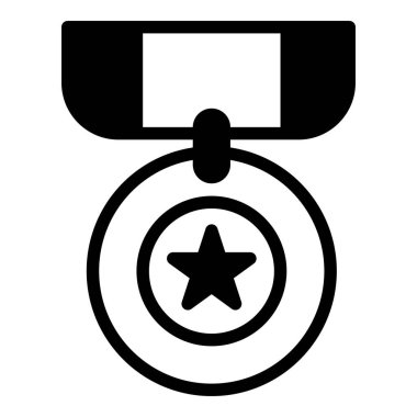 Madalya simgesi ya da logo illüstrasyon ana hatları siyah