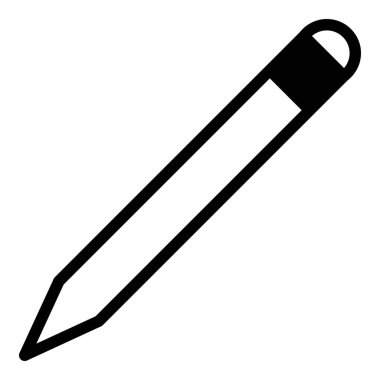 Kalem simgesi ya da logo illüstrasyon ana hatları siyah