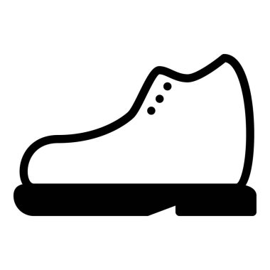 Ayakkabı simgesi ya da logo illüstrasyon ana hatları siyah