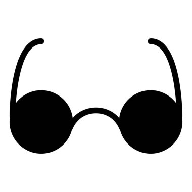 Gözlük simgesi ya da logo illüstrasyon ana hatları siyah stil