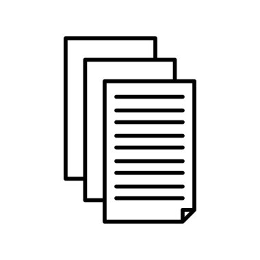 Kağıt simgesi veya logo illüstrasyon ana hatları siyah