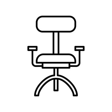 Sandalye simgesi ya da logo illüstrasyon ana hatları siyah