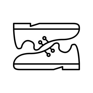 Ayakkabı simgesi ya da logo illüstrasyon ana hatları siyah