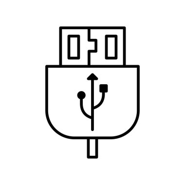 usb kablo simgesi vektörü veya logo illüstrasyon biçimi 