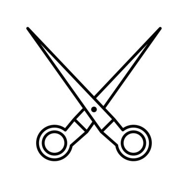 makas simgesi veya logo illüstrasyon ana hatları siyah biçimi