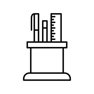 kırtasiye simgesi veya logo illüstrasyon ana hatları siyah biçimi