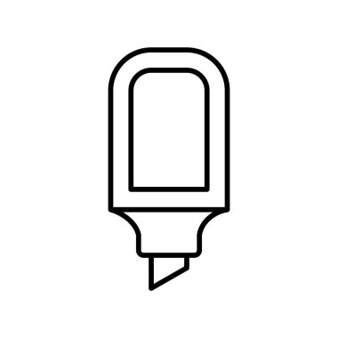 İşaretleyici simgesi veya logo illüstrasyon ana hatları siyah stil