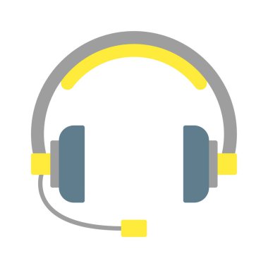 kulaklık simgesi vektörü veya logo resimleme düz renk biçimi 