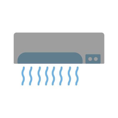 Klima simgesi vektörü veya logo illüstrasyonu düz renk biçimi 