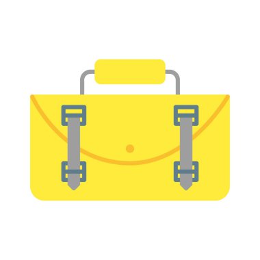 Evrak çantası simgesi vektörü veya logo illüstrasyon düz renk biçimi 