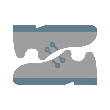 Ayakkabı simgesi vektörü veya logo illüstrasyon düz renk biçimi 