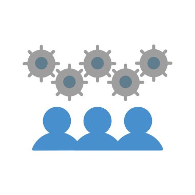 Takım çalışması simgesi vektörü veya logo illüstrasyon düz renk biçimi 