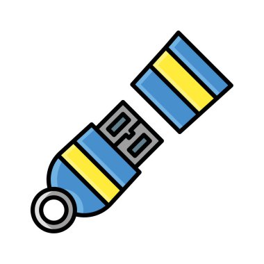 flaş disk simgesi vektörü veya logo illüstrasyonu renk biçimi 