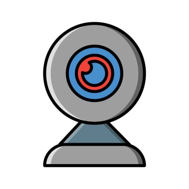 Web kamerası simgesi vektörü veya logo illüstrasyonu renk biçimi 