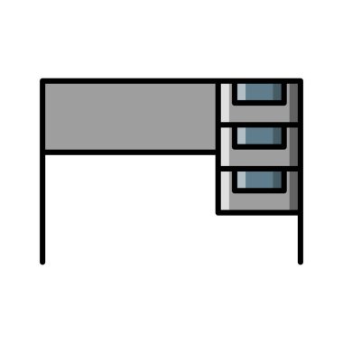 Tablo simgesi vektörü veya logo illüstrasyonu doldurulmuş renk biçimi 