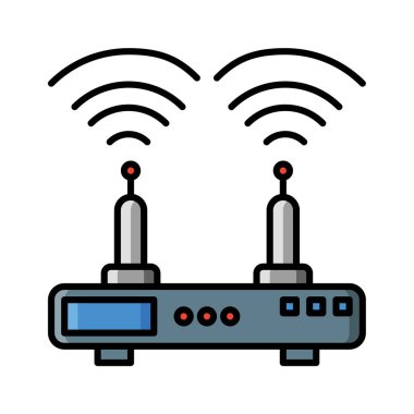router wifi simgesi vektörü veya logo illüstrasyonu renk biçimi 
