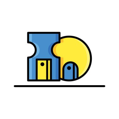 Keskinleştirici simge vektörü ya da renk dolu logo illüstrasyonu 