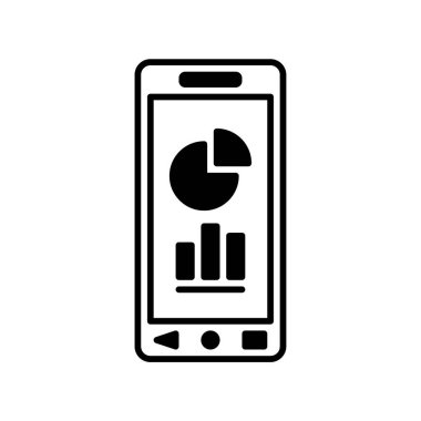 akıllı telefon simgesi veya logo illüstrasyon ana hatları siyah