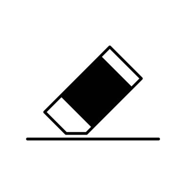 silgi simgesi veya logo illüstrasyon ana hatları siyah biçimi