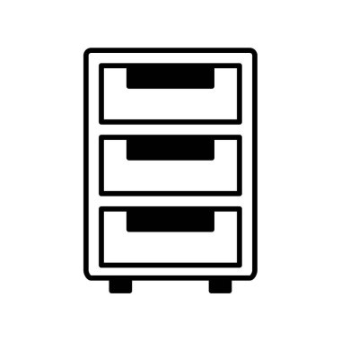 Kabine simgesi veya logo illüstrasyonu siyah biçimi özetliyor