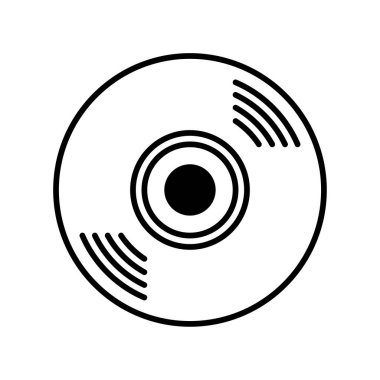 Cd simgesi ya da logo illüstrasyon ana hatları siyah biçimi