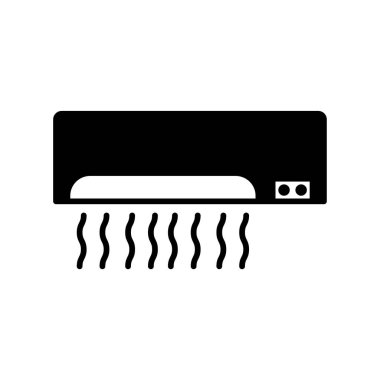 Klima simgesi vektörü veya logo illüstrasyon çizgisi siyah renk biçimi 