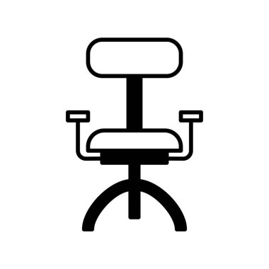Sandalye simgesi ya da logo illüstrasyon ana hatları siyah