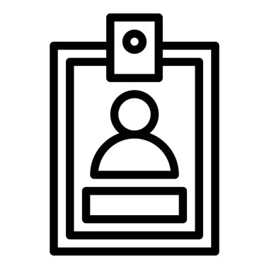 Kimlik kartı simgesi veya logo illüstrasyon çizgisi siyah biçimi