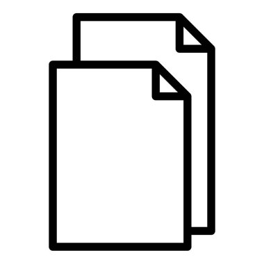 Kağıt simgesi veya logo illüstrasyon ana hatları siyah