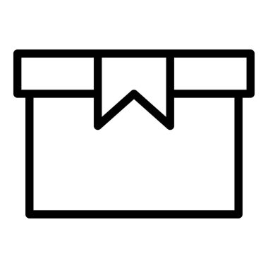 Hediye simgesi veya logo illüstrasyon ana hatları siyah stil