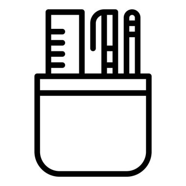 kırtasiye simgesi veya logo illüstrasyon ana hatları siyah biçimi