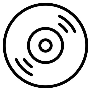 Cd simgesi ya da logo illüstrasyon ana hatları siyah biçimi