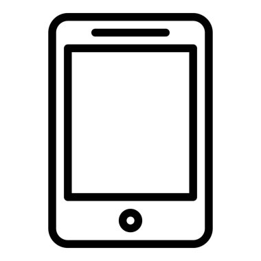 akıllı telefon simgesi veya logo illüstrasyon ana hatları siyah