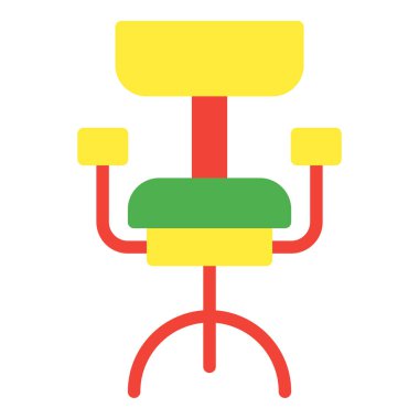 Sandalye simgesi veya logo resimleme düz renk