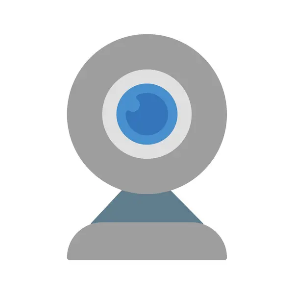 Web kamerası simgesi vektörü veya logo illüstrasyon düz renk biçimi 