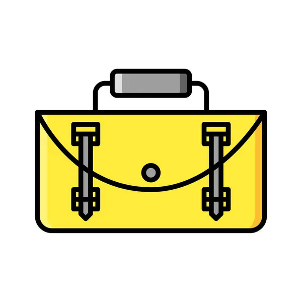 Evrak çantası simgesi vektörü veya logo illüstrasyonu doldurulmuş renk biçimi 